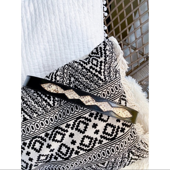 Vintage leather and python western belt - Picture 5 of 5